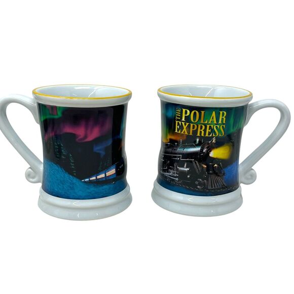 2023 Polar Express Ceramic Warner Bros Embossed 3D Christmas Coffee Hot Coco Mug - Picture 9 of 10